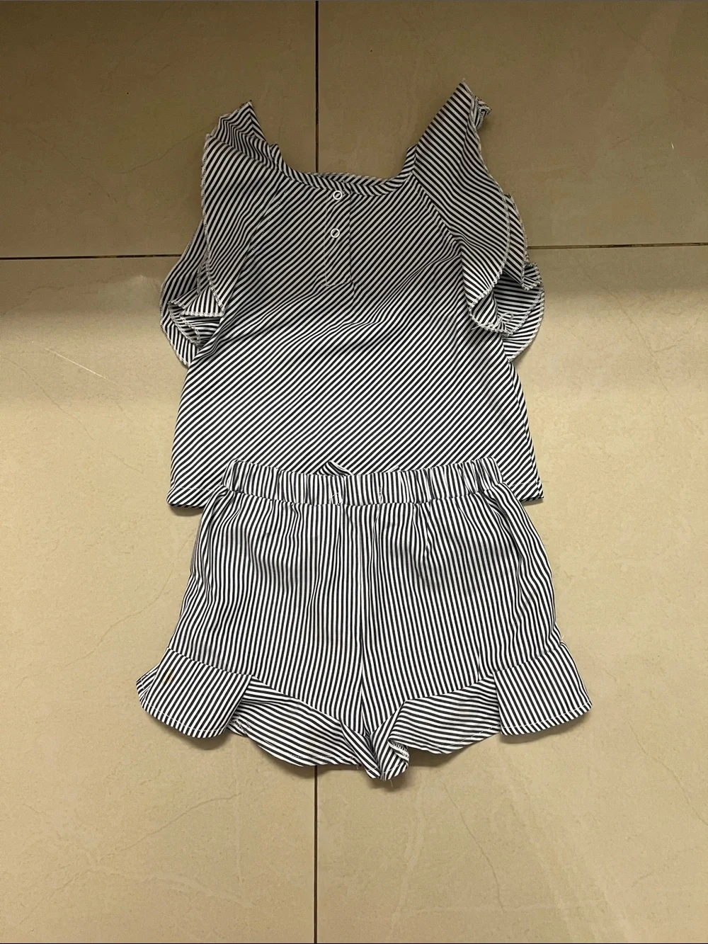 Habitual Black and White Striped Girls Matching Set